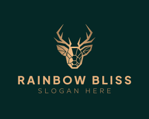 Luxury Geometric Stag logo design