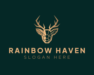 Luxury Geometric Stag logo design