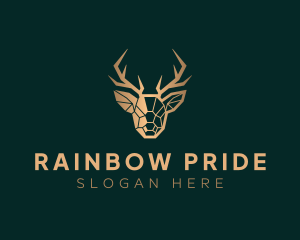 Luxury Geometric Stag logo design