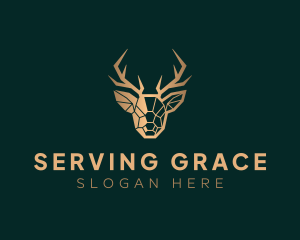 Luxury Geometric Stag logo design