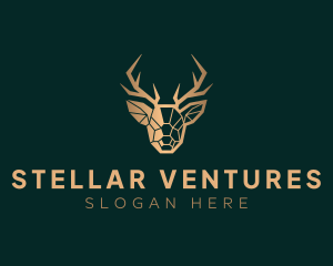 Luxury Geometric Stag logo design