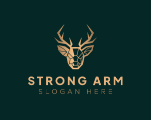 Luxury Geometric Stag logo design