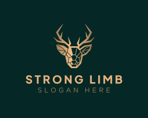 Luxury Geometric Stag logo design