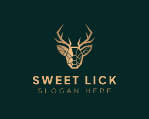 Luxury Geometric Stag logo design