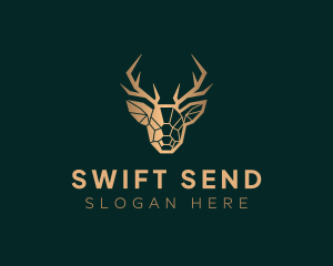 Luxury Geometric Stag logo design