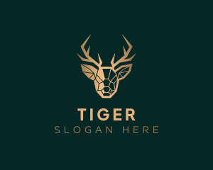 Luxury Geometric Stag logo design