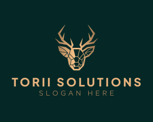 Luxury Geometric Stag logo design