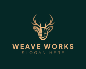 Luxury Geometric Stag logo design