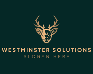 Luxury Geometric Stag logo design