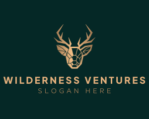 Luxury Geometric Stag logo design