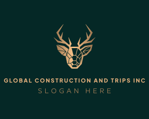 Luxury Geometric Stag logo design