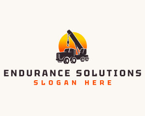 Construction Crane Truck logo design