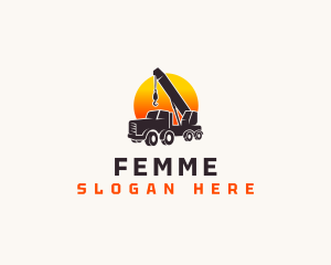 Construction Crane Truck logo design