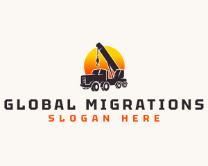 Construction Crane Truck logo design