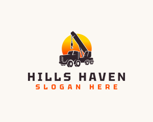 Construction Crane Truck logo design