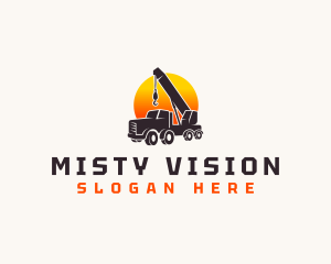 Construction Crane Truck logo design