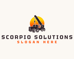 Construction Crane Truck logo design