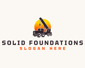 Construction Crane Truck logo design