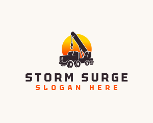 Construction Crane Truck logo design