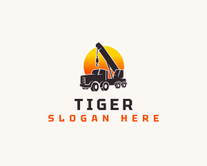 Construction Crane Truck logo design