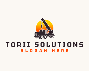 Construction Crane Truck logo design