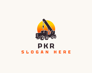 Construction Crane Truck logo design