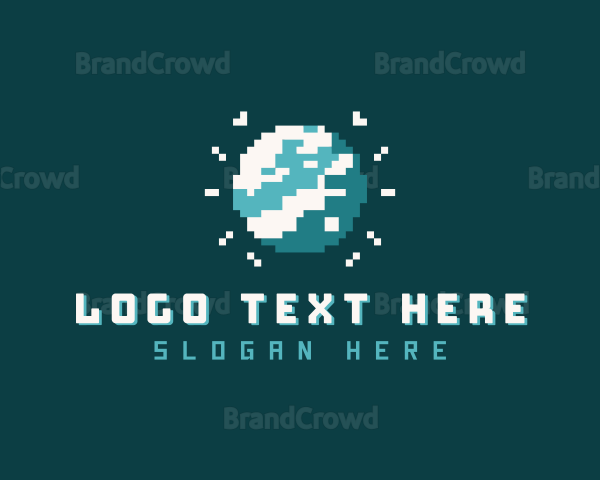 Pixelated Planet Gaming Logo