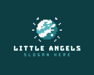 Pixelated Planet Gaming Logo