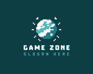 Pixelated Planet Gaming logo design