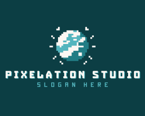 Pixelated Planet Gaming logo design