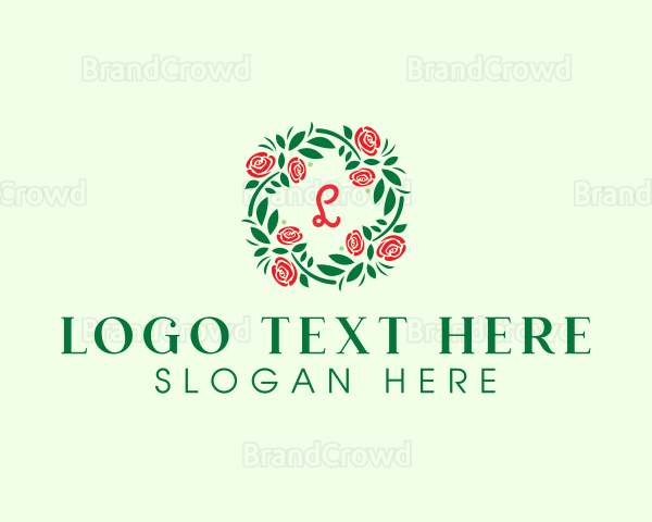 Rose Ornament Wreath Logo