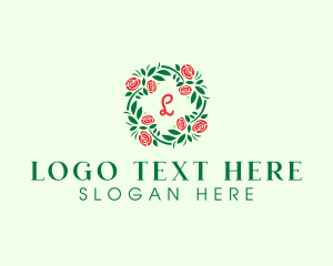 Simple - Rose Ornament Wreath logo design