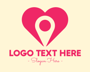 Location - Pink Heart GPS logo design