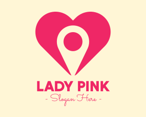 Pink Heart GPS logo design