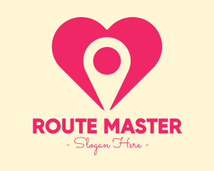 Pink Heart GPS logo design