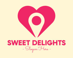 Pink Heart GPS logo design