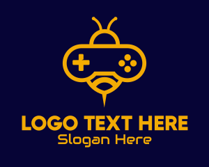 Playstation - Yellow Bee Video Game logo design