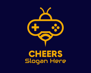 Remote - Yellow Bee Video Game logo design