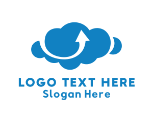 File Sharing - Dark Blue Cloud logo design