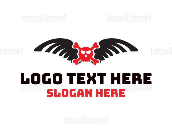 Winged Red Skull Logo