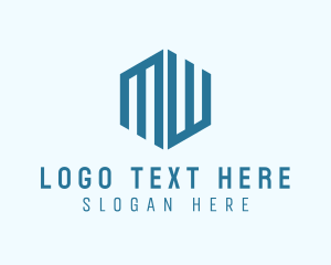 Letter Mw - Logistics Cargo Hexagon logo design