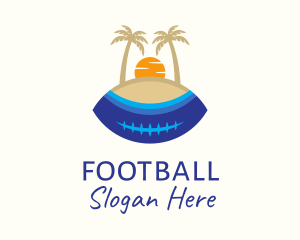 Ocean - Beach American Football logo design