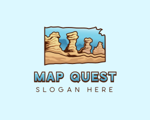 Kansas Desert Map logo design