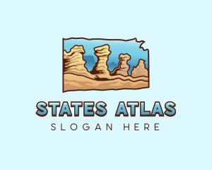 Kansas Desert Map logo design