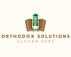 Orthodox - Bible Church Pencil logo design