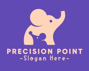 Cute Elephant & Mouse logo design