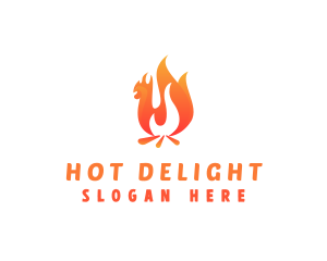 Fire Grill Chicken logo design