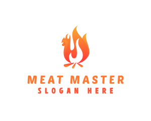 Fire Grill Chicken logo design