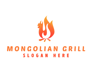 Fire Grill Chicken logo design