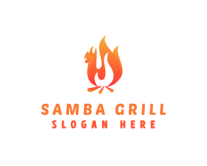 Fire Grill Chicken logo design